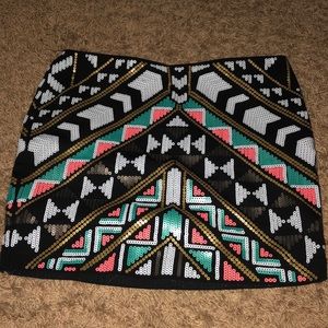 Super cute Sequin express skirt aztec print